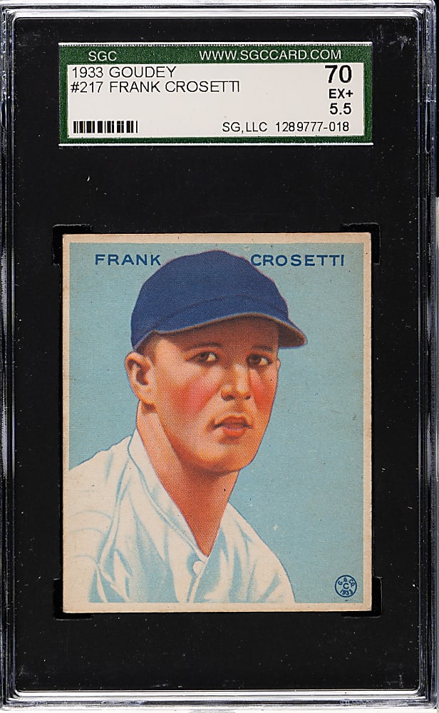 1933 R319 Goudey #217 Frank Crosetti SGC EX+ 70