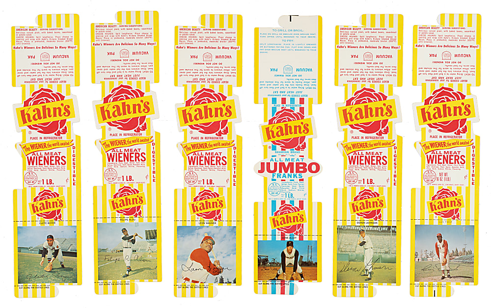 1968 and 1969 Kahn's Wieners Full Panel Collection (11) Including Joe Torre and Billy Williams