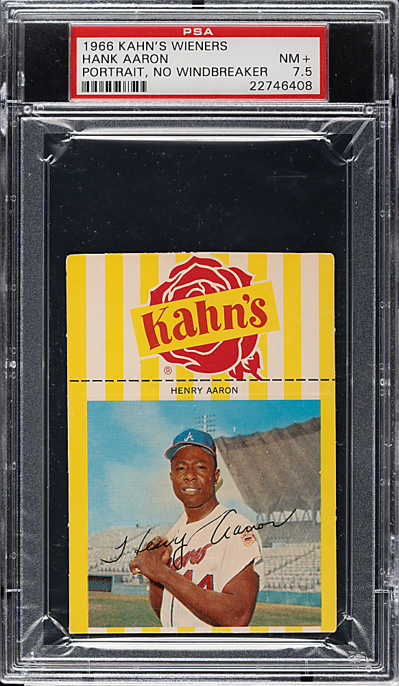 1966 Kahn's Wieners Hank Aaron PSA NM+ 7.5