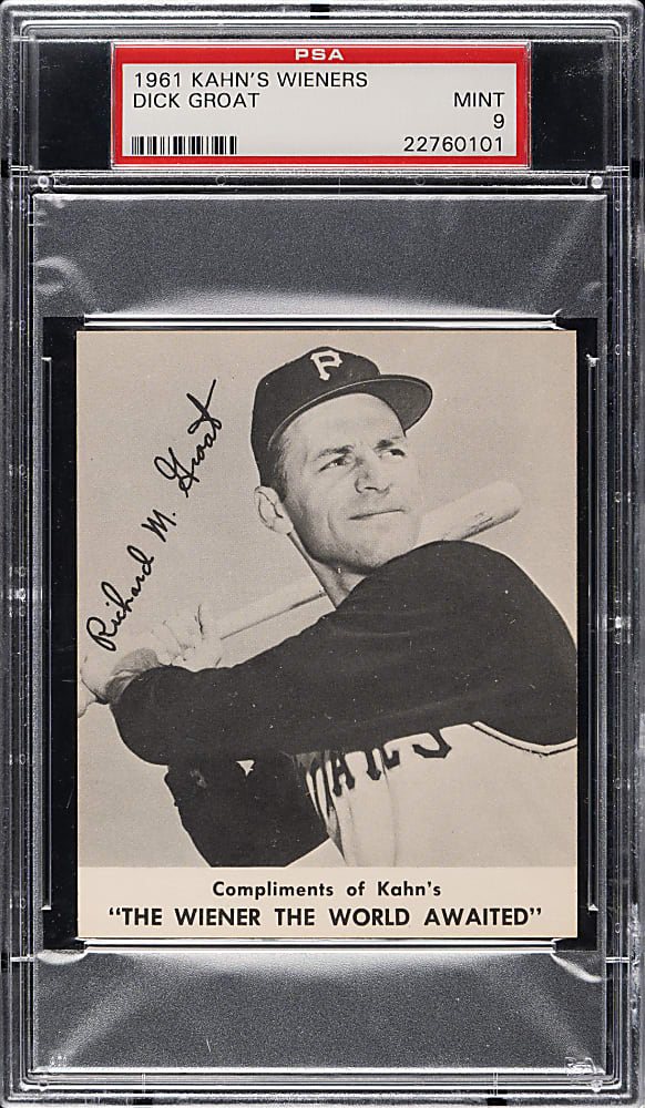 1961 Kahn's Wieners Dick Groat PSA MINT 9