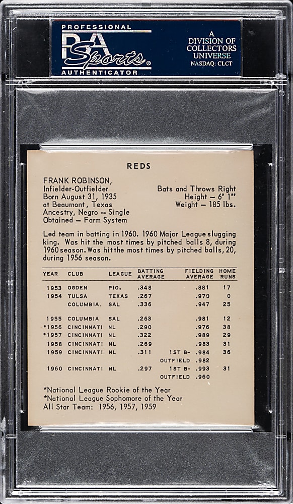 1961 Kahn's Wieners Frank Robinson PSA EX-MT 6