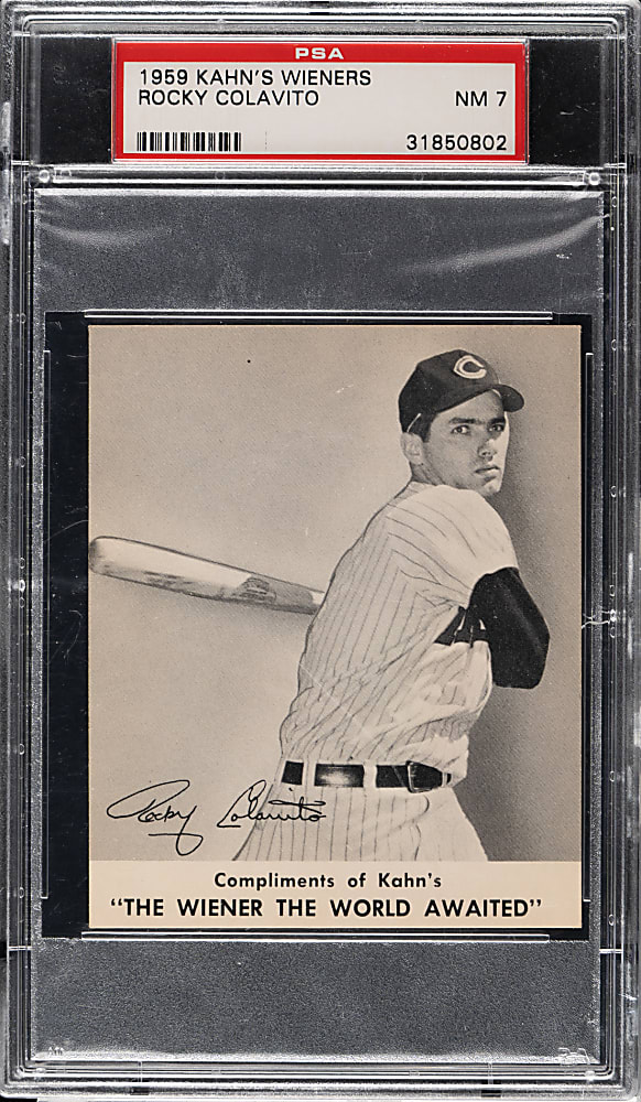 1959 Kahn's Wieners Rocky Colavito PSA NM 7