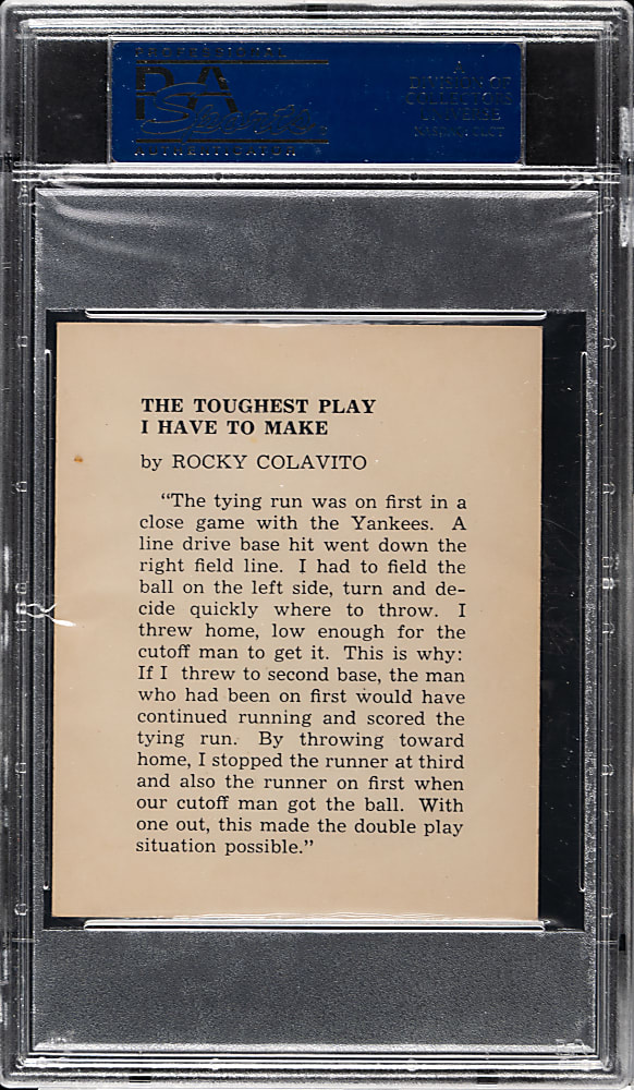 1959 Kahn's Wieners Rocky Colavito PSA NM 7