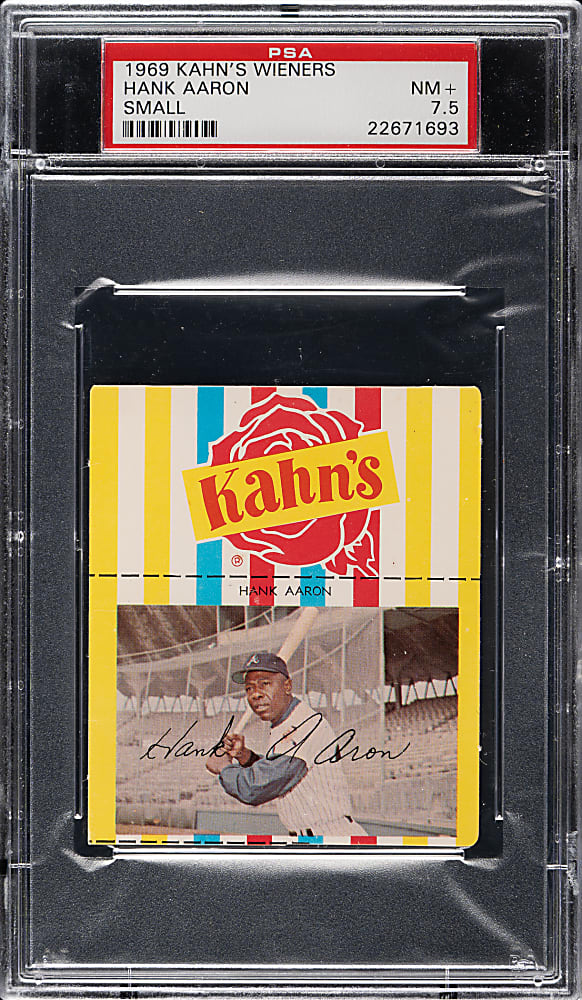 1969 Kahn's Wieners Hank Aaron Small PSA NM+ 7.5