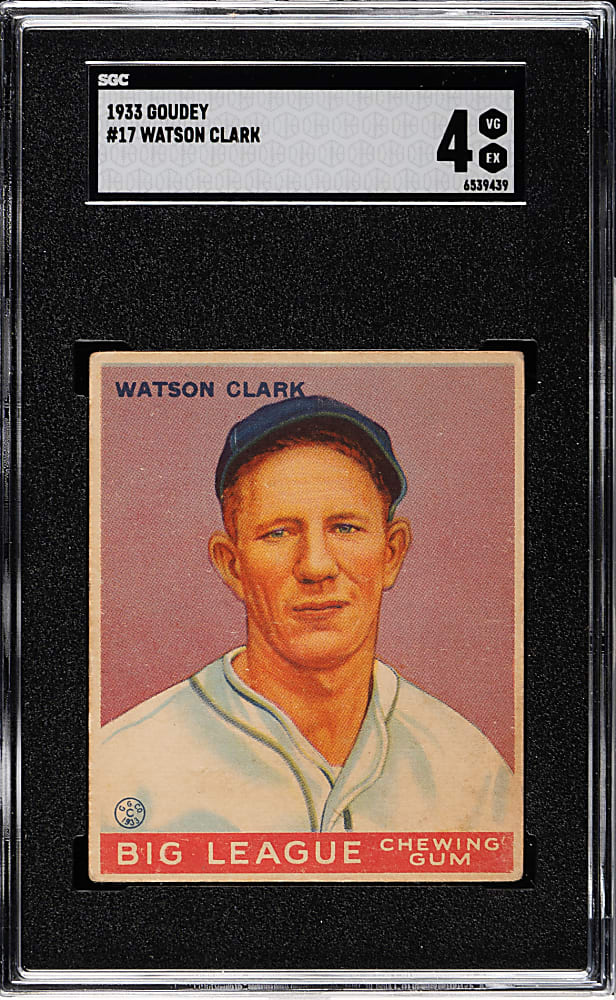 1933 R319 Goudey #17 Watson Clark SGC VG/EX 4