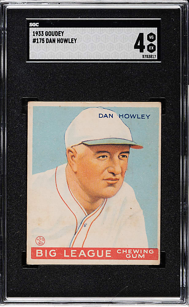 1933 R319 Goudey #175 Dan Howley SGC VG/EX 4