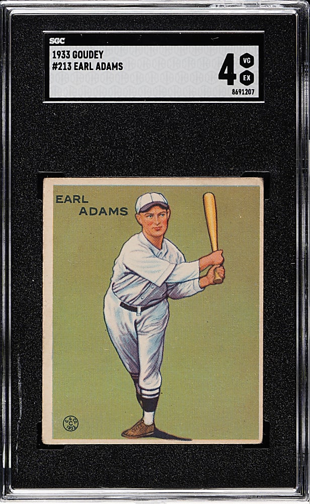 1933 R319 Goudey #213 Earl Adams SGC VG/EX 4