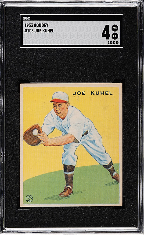 1933 R319 Goudey #108 Joe Kuhel SGC VG/EX 4