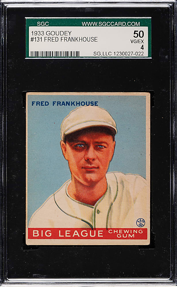 1933 R319 Goudey #131 Fred Frankhouse SGC VG/EX 50