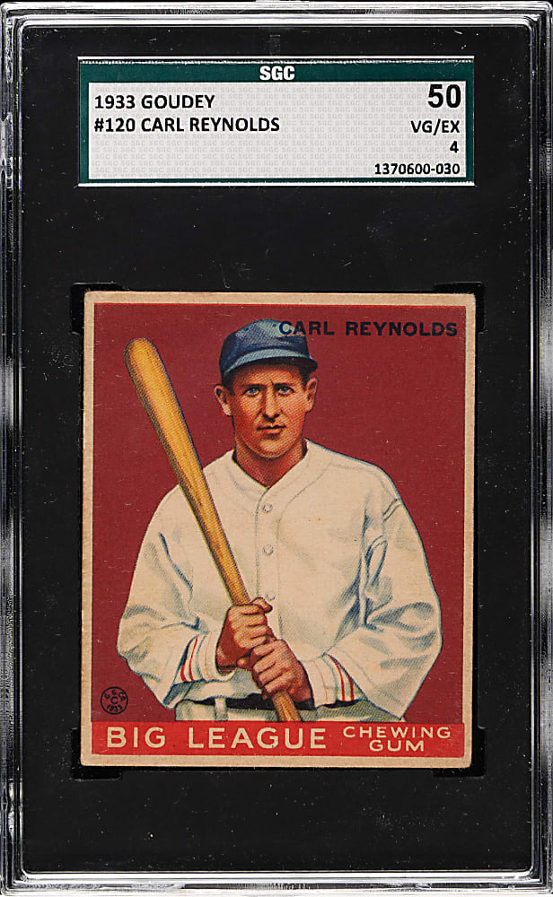 1933 R319 Goudey #120 Carl Reynolds SGC VG/EX 50