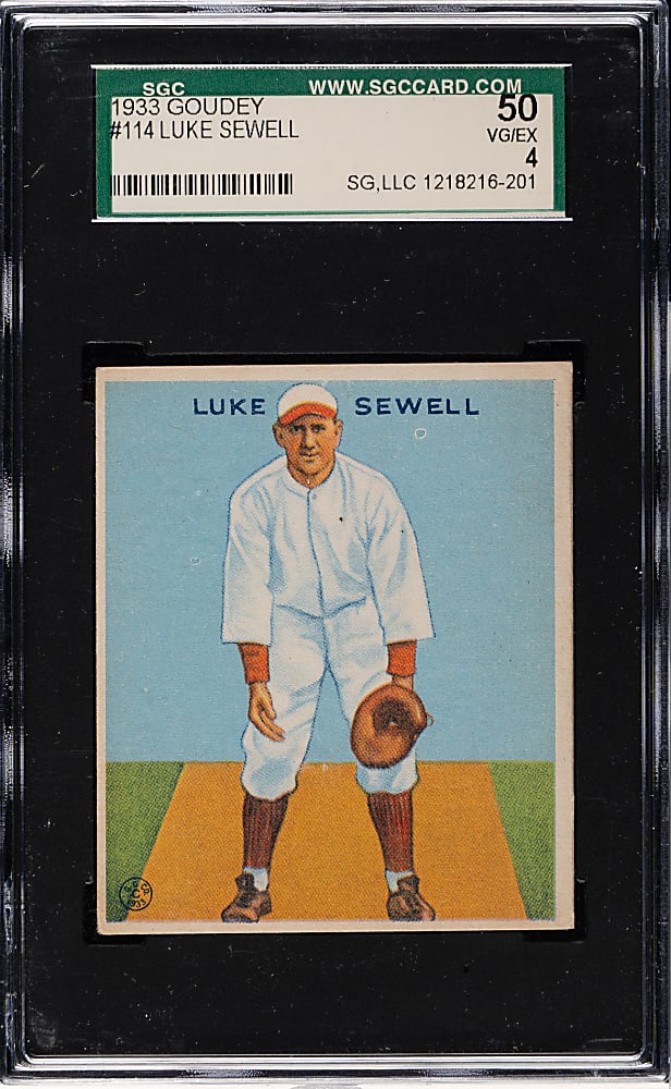 1933 R319 Goudey #114 Luke Sewell SGC VG/EX 50