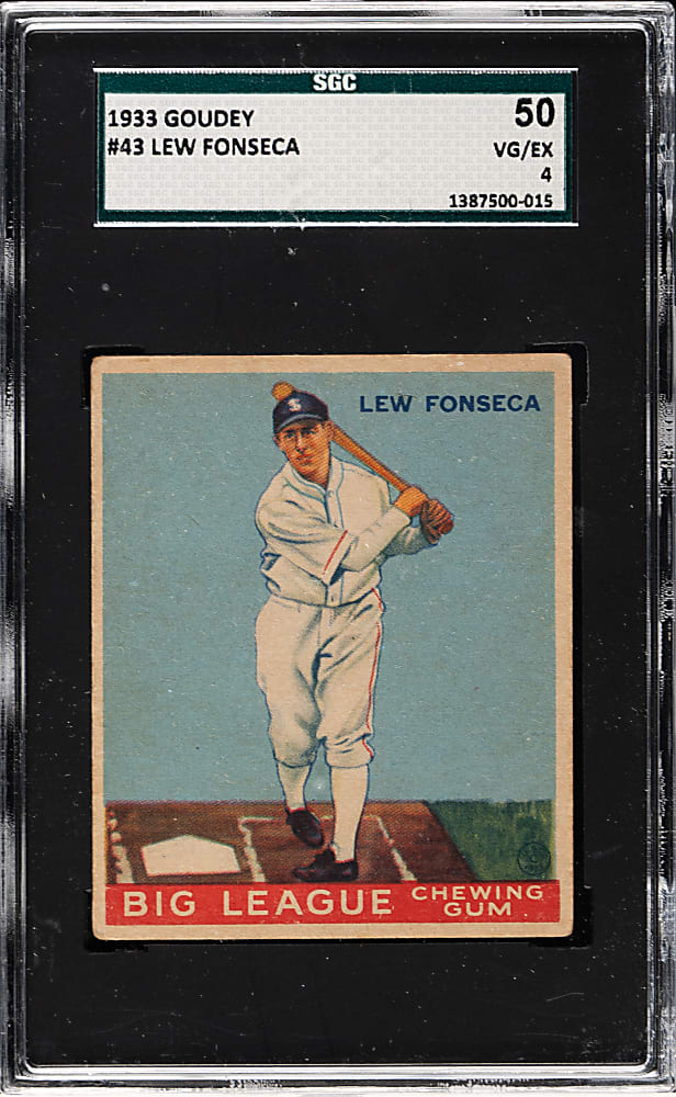 1933 R319 Goudey #43 Lew Fonseca SGC VG/EX 50