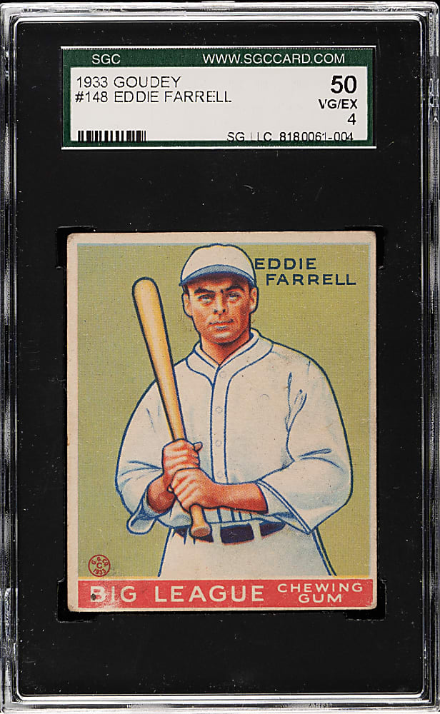 1933 R319 Goudey #148 Eddie Farrell SGC VG/EX 50