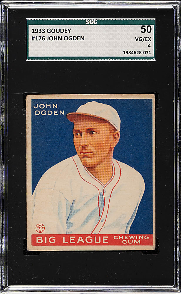 1933 R319 Goudey #176 John Ogden SGC VG/EX 50