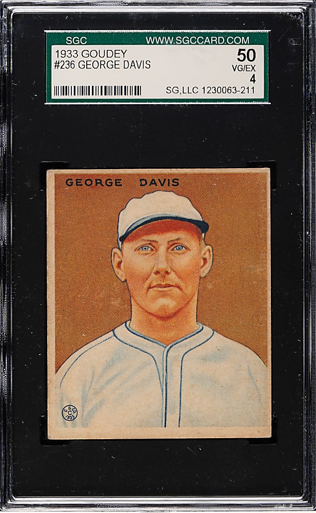 1933 R319 Goudey #236 George Davis SGC VG/EX 50