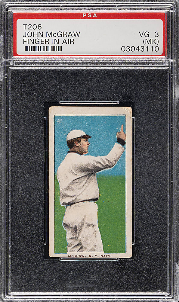 1909-1911 T206 White Border John McGraw Finger in Air PSA VG 3 (MK)