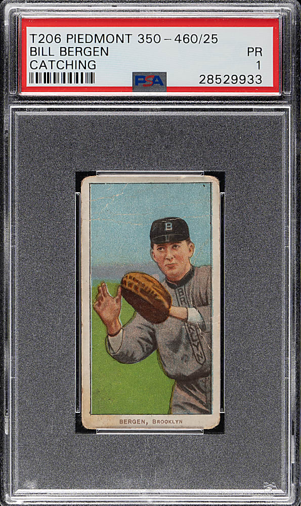 1909-1911 T206 White Border Bill Bergen Catching PSA POOR 1