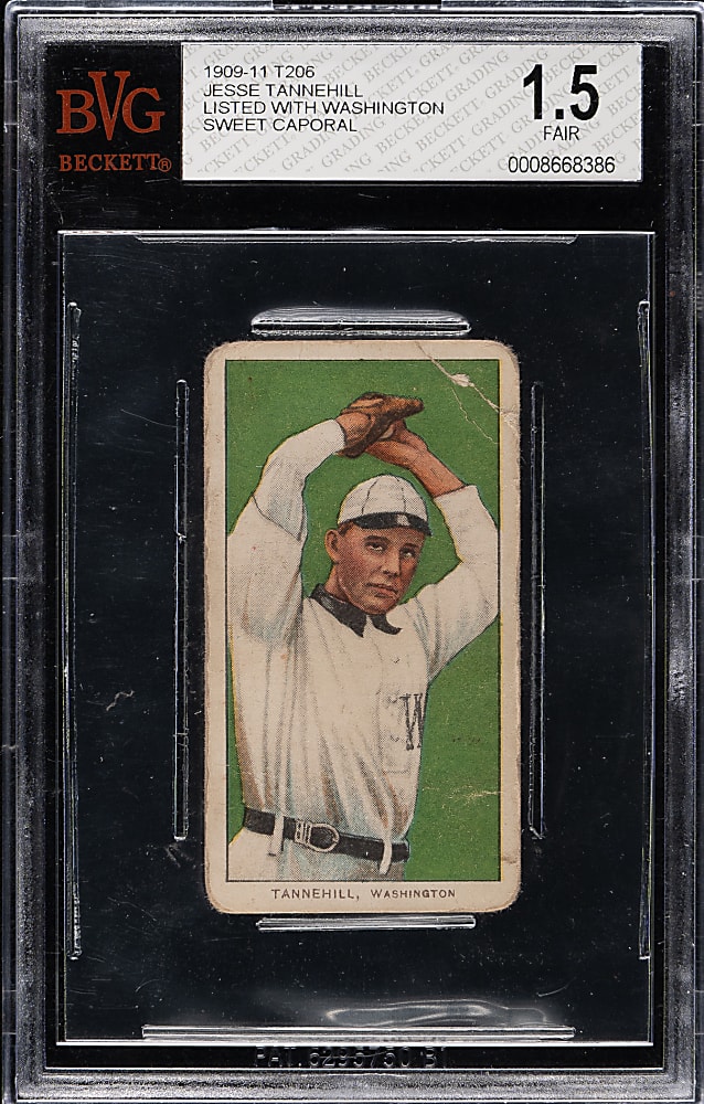 1909-1911 T206 White Border Jesse Tannehill BVG FAIR 1.5