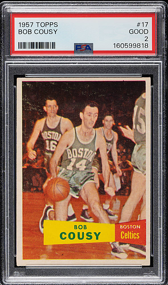 1957-1958 Topps Basketball #17 Bob Cousy Rookie PSA GOOD 2