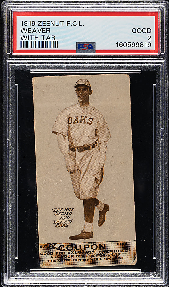 1919 Zeenut PCL Harry Weaver with Tab PSA GOOD 2
