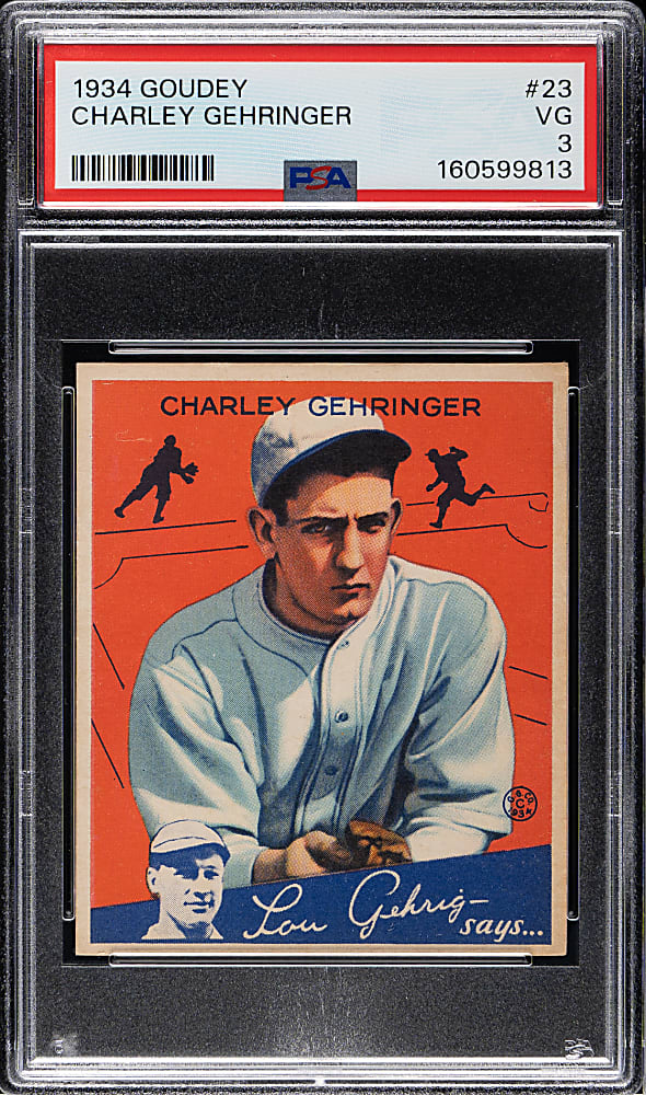 1934 R320 Goudey #23 Charley Gehringer PSA VG 3