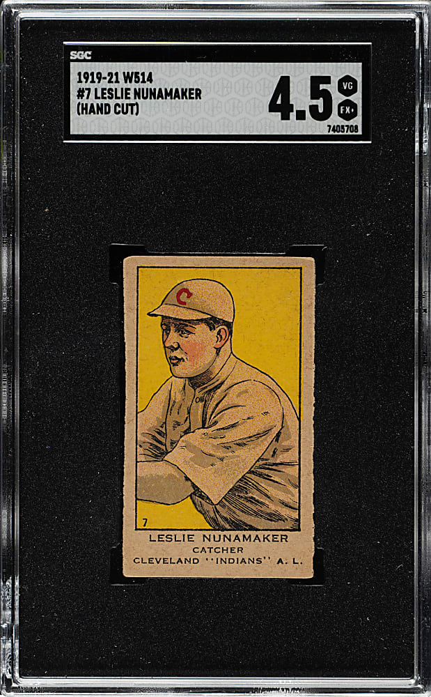 1920-1921 W514 #7 Leslie Nunamaker SGC VG/EX+ 4.5