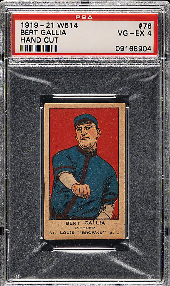 1920-1921 W514 #76 Bert Gallia PSA VG-EX 4