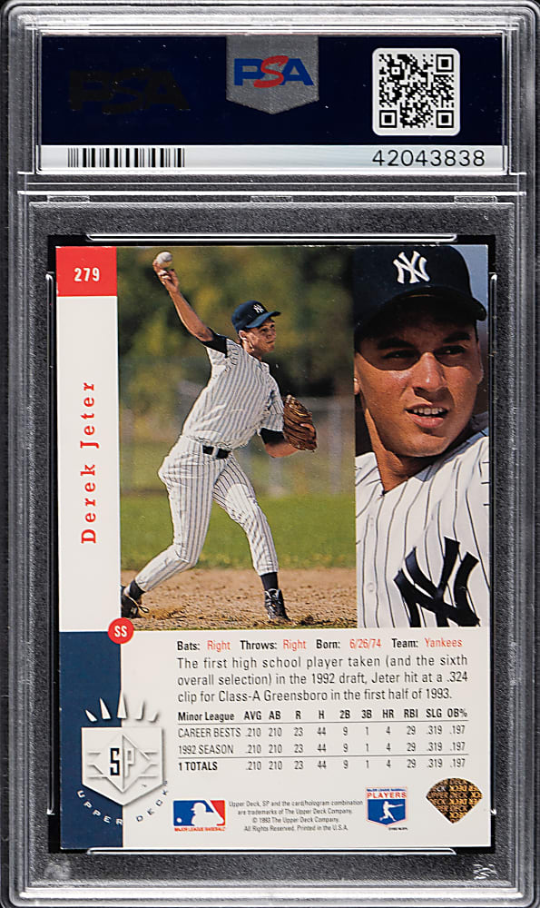 1993 Upper Deck SP Foil #279 Derek Jeter Rookie PSA NM 7