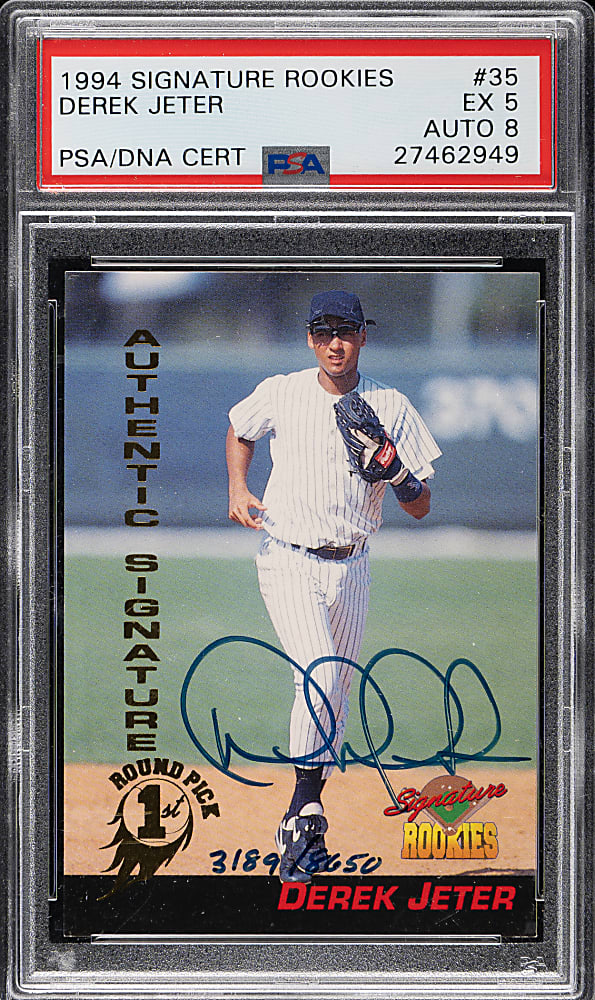 1994 Signature Rookies Autograph #35 Derek Jeter #3,189/8,650 PSA EX 5 with NM-MT 8 Signature