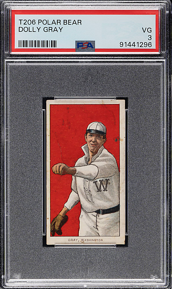 1909-1911 T206 White Border Dolly Gray PSA VG 3 - Polar Bear Back