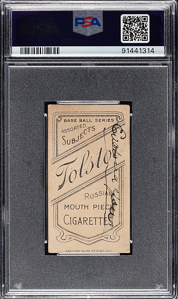1909-1911 T206 White Border Tommy Leach Bending Over PSA VG 3 (MK) - Tolstoi Back