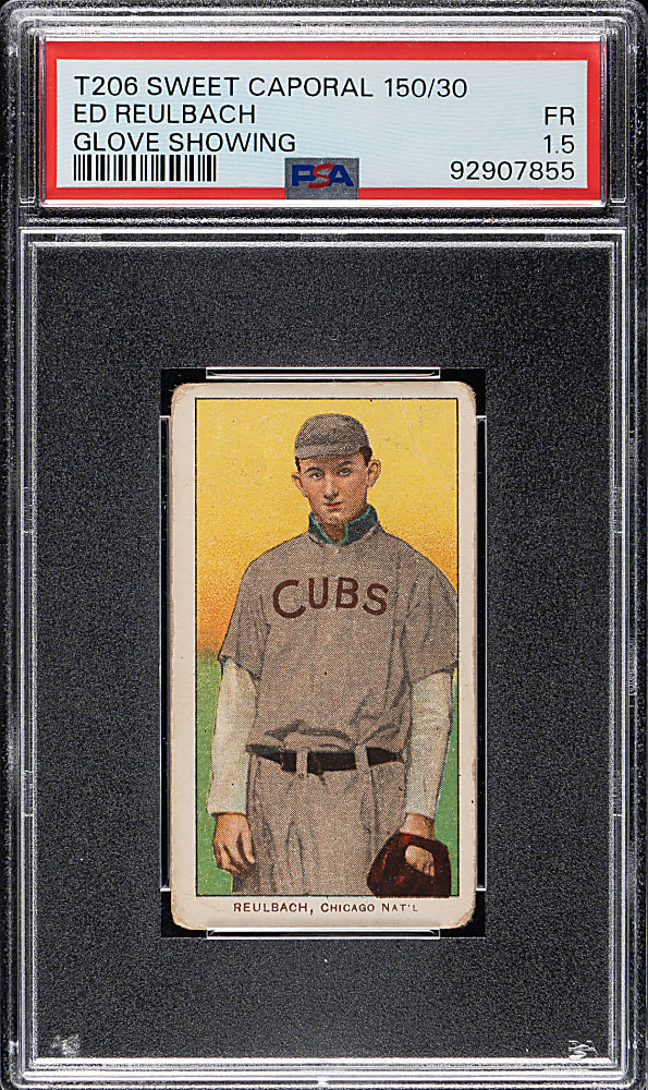 1909-1911 T206 White Border Ed Reulbach Glove Showing PSA FAIR 1.5