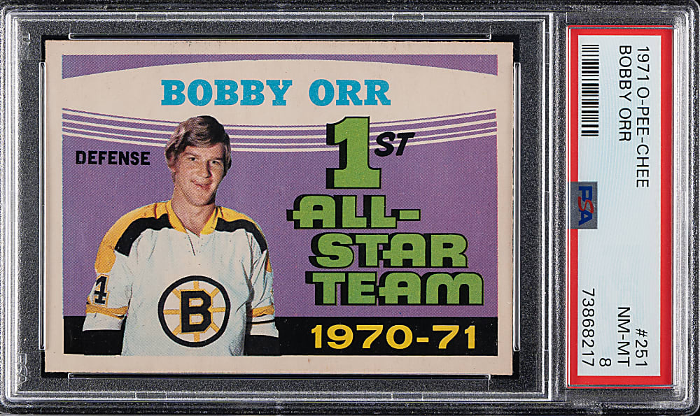 1971-1972 O-Pee-Chee Hockey #251 Bobby Orr All-Star PSA NM-MT 8