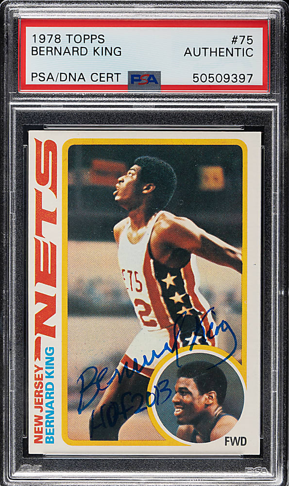 Signed 1978-1979 Topps Basketball #75 Bernard King Rookie - PSA/DNA