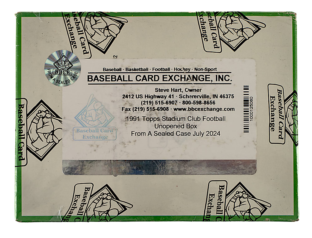 1991 Topps Stadium Club Football Unopened Wax Box - BBCE - From a Sealed Case (FASC)