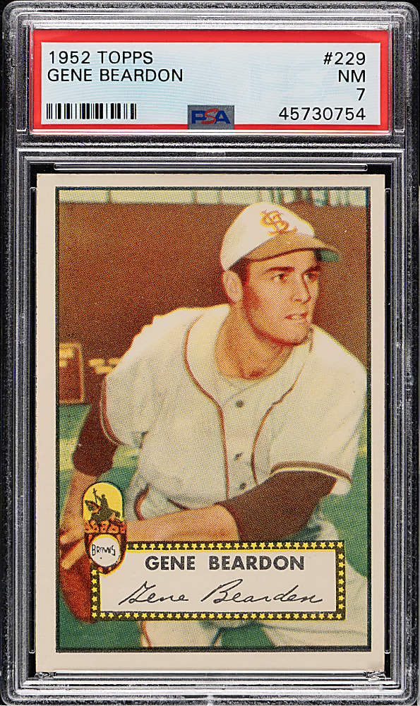 1952 Topps #229 Gene Beardon PSA NM 7