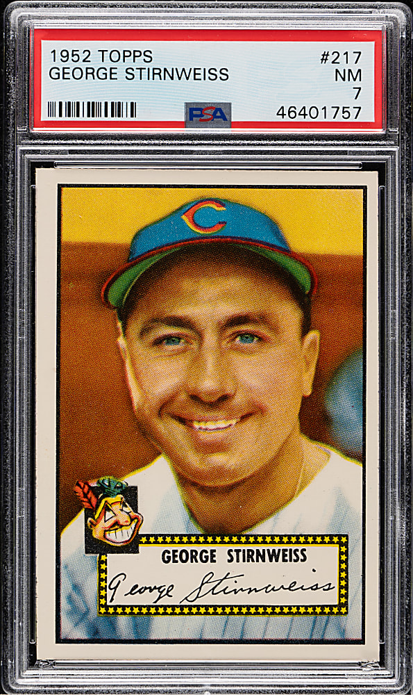 1952 Topps #217 George Stirnweiss PSA NM 7