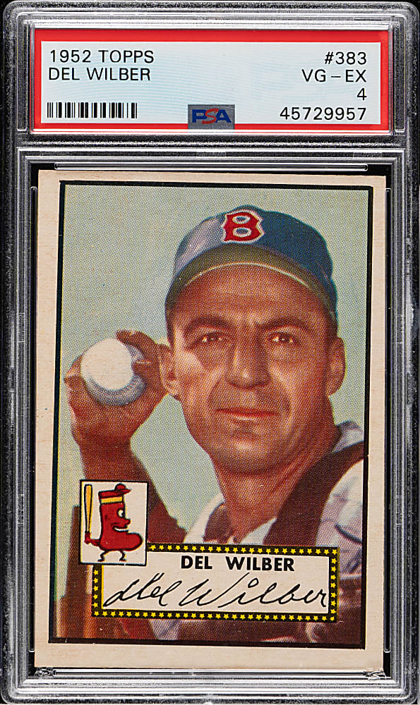 1952 Topps #383 Del Wilber High Number PSA VG-EX 4