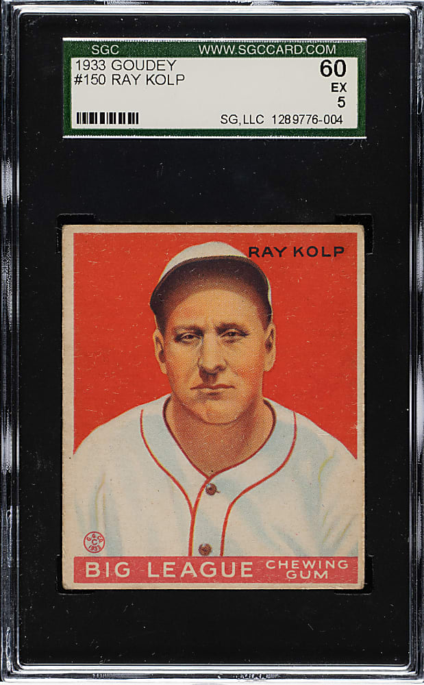 1933 R319 Goudey #150 Ray Kolp SGC EX 60