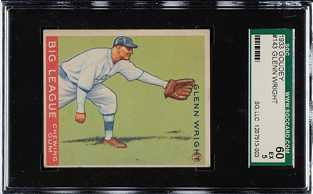 1933 R319 Goudey #143 Glenn Wright SGC EX 60