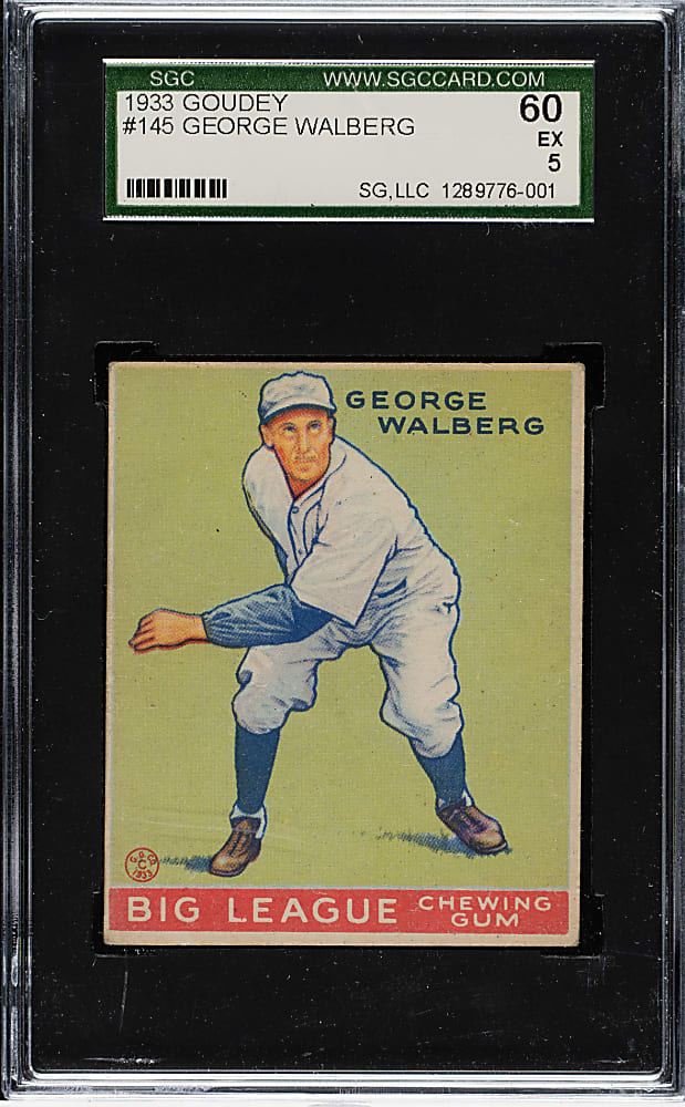 1933 R319 Goudey #145 George Walberg SGC EX 60
