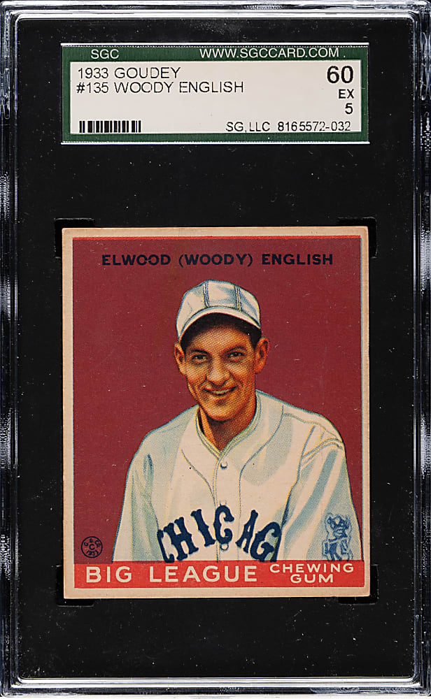 1933 R319 Goudey #135 Woody English SGC EX 60