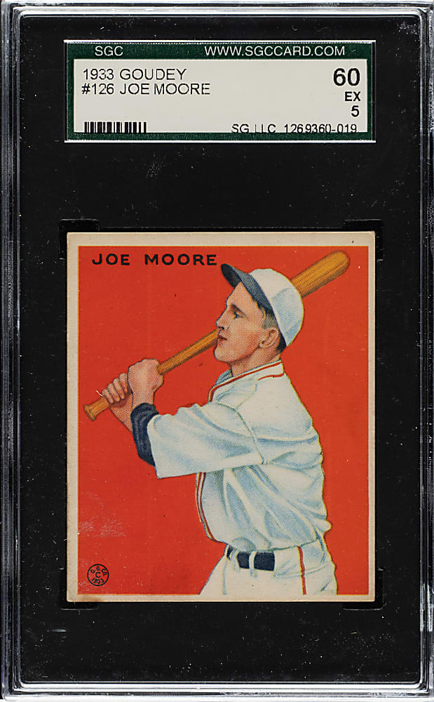1933 R319 Goudey #126 Joe Moore SGC EX 60