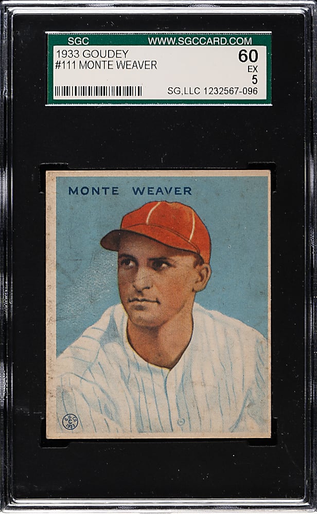 1933 R319 Goudey #111 Monte Weaver SGC EX 60