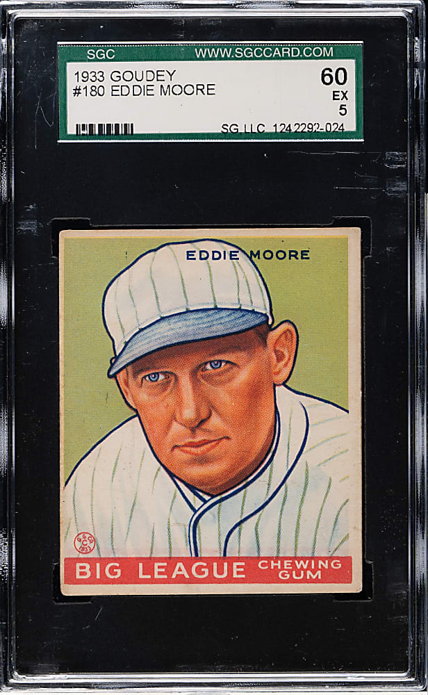 1933 R319 Goudey #180 Eddie Moore SGC EX 60