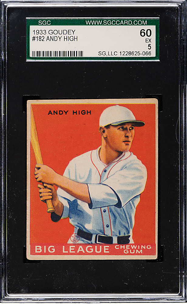1933 R319 Goudey #182 Andy High SGC EX 60