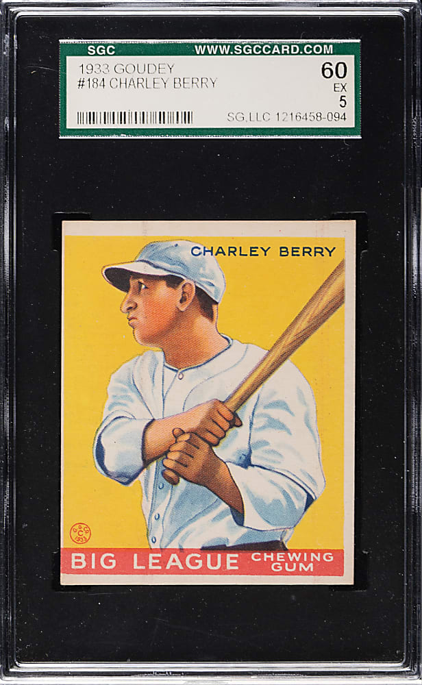 1933 R319 Goudey #184 Charley Berry SGC EX 60
