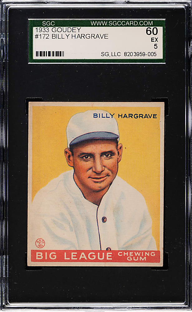 1933 R319 Goudey #172 Billy Hargrave SGC EX 60