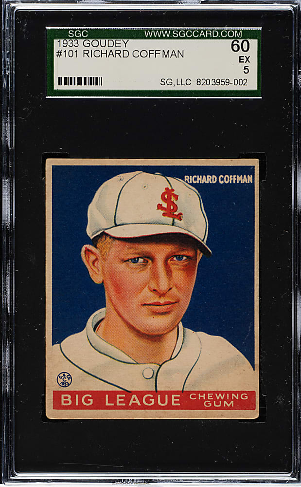1933 R319 Goudey #101 Richard Coffman SGC EX 60
