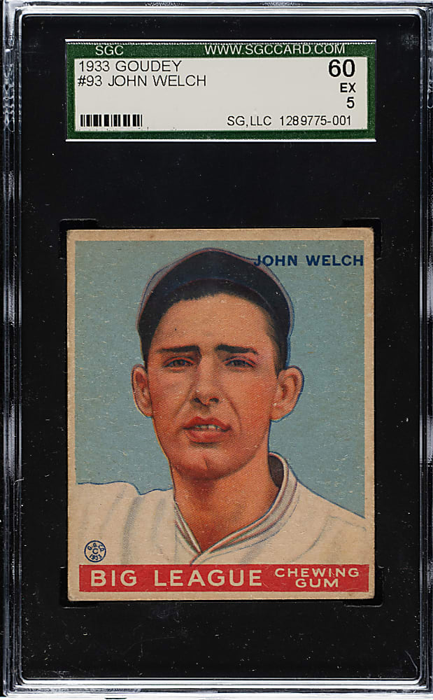 1933 R319 Goudey #93 John Welch SGC EX 60